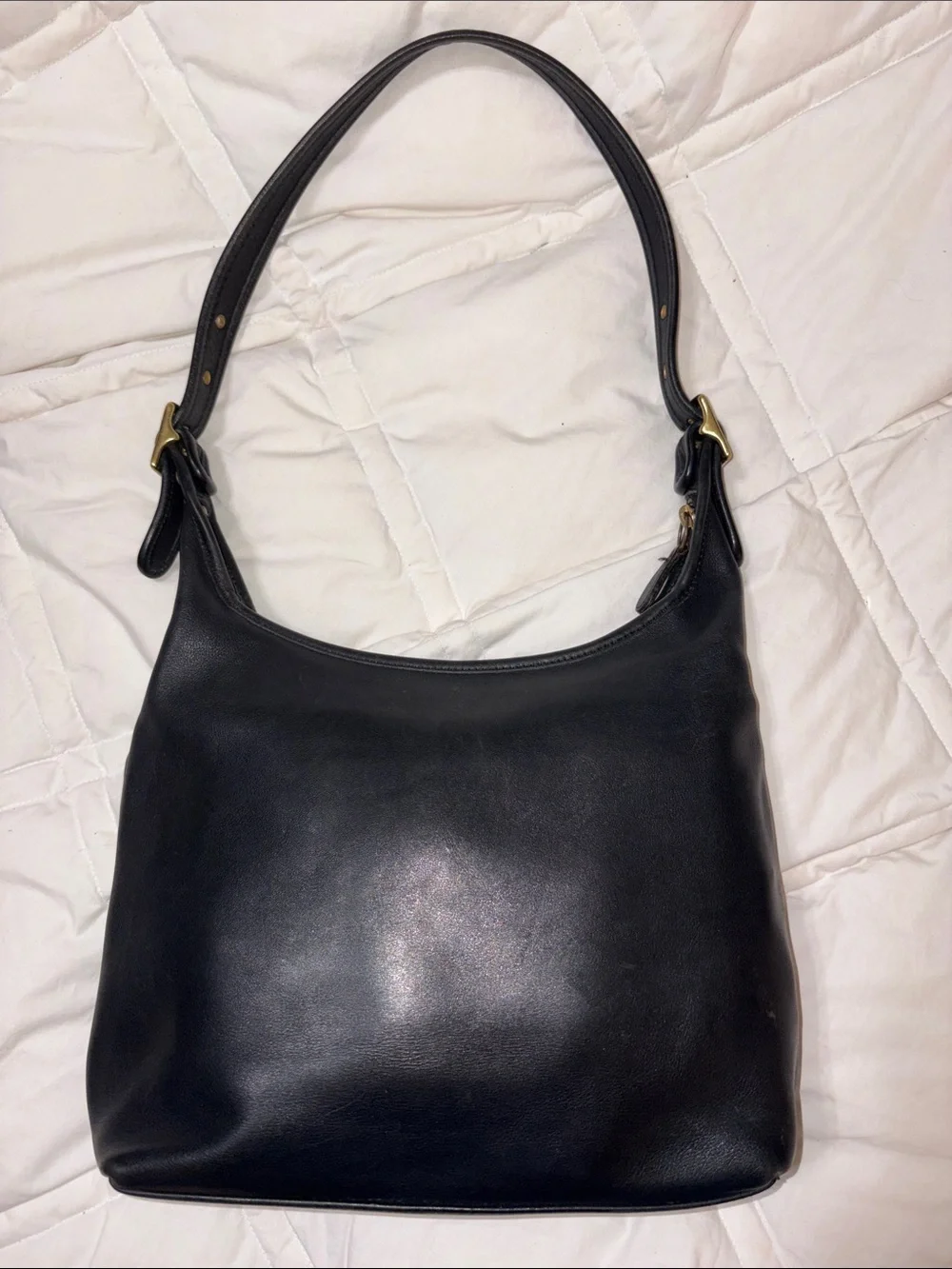 Vintage Coach Black Leather Legacy Y2K Hobo Bag 9058